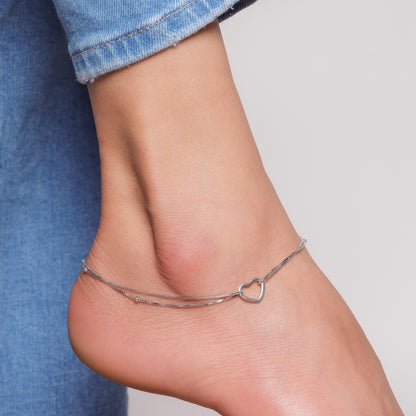 Entangled heart anklet