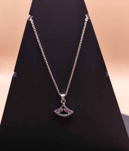 Emerald Pink Bloom – 925 Silver Jade Pendant