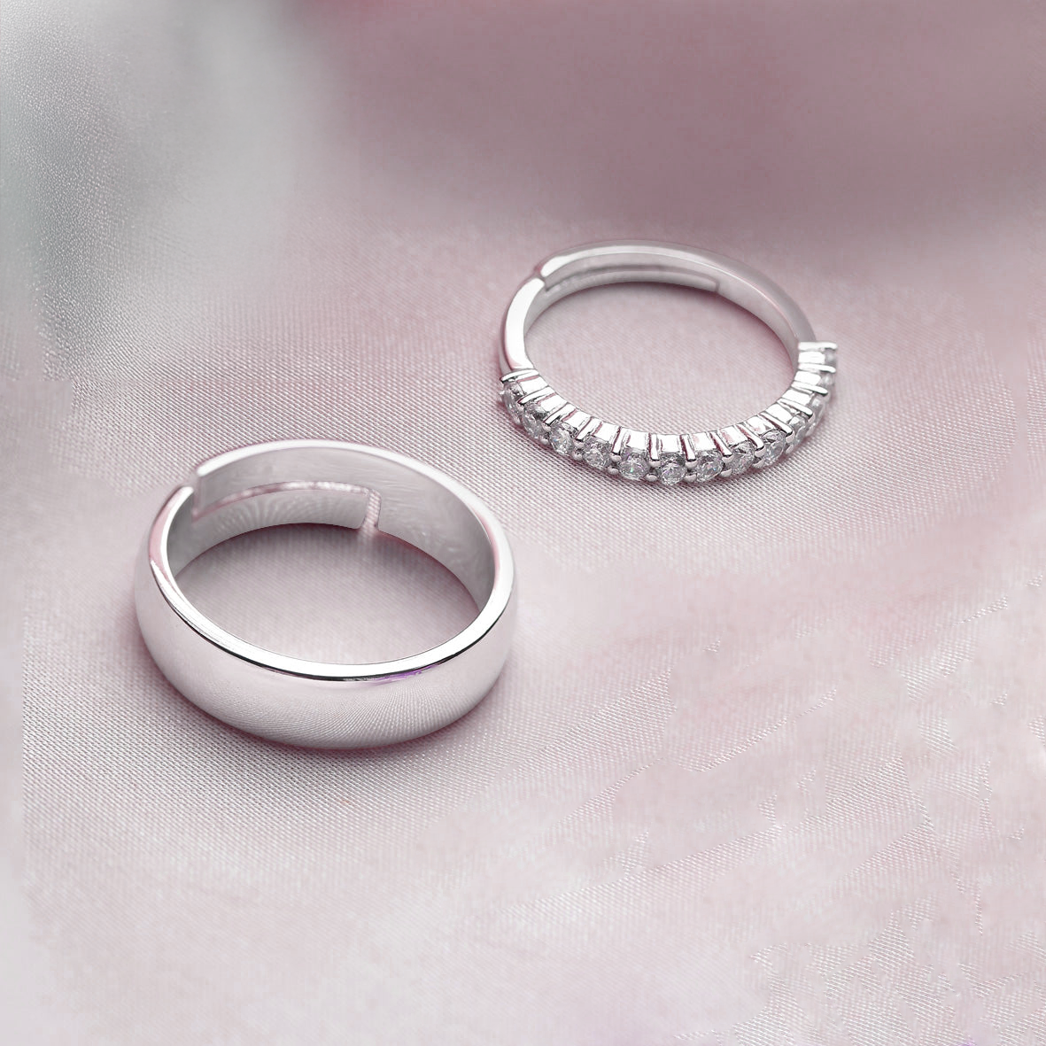 Pure Bond Couple 925 Silver Rings