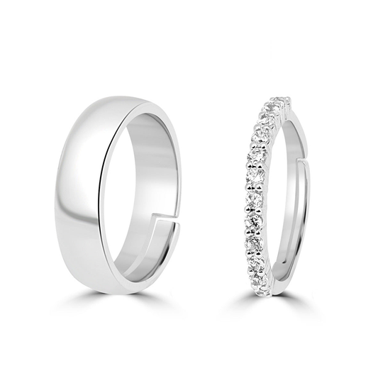 Pure Bond Couple 925 Silver Rings