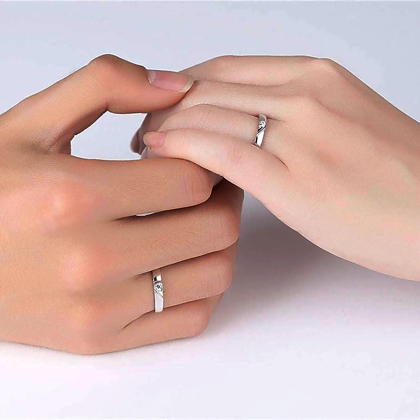 Heartbeat Bond Couple 925 Silver Rings
