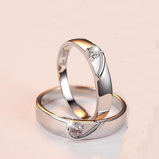 Heartbeat Bond Couple 925 Silver Rings