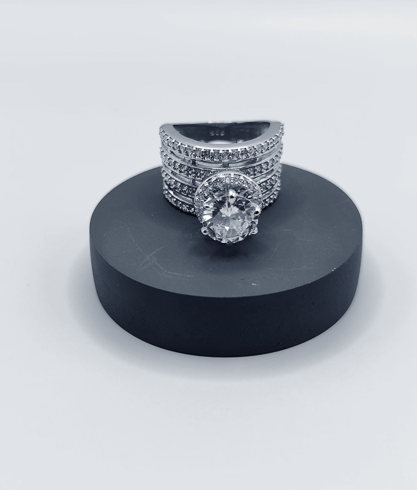 Regal Crown Cocktail 925 Silver Ring