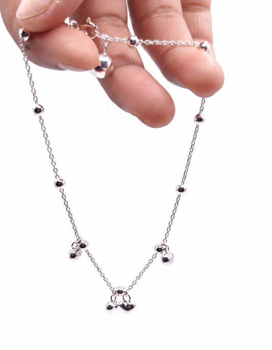 Entangled Charm Heart Anklet 925 Silver