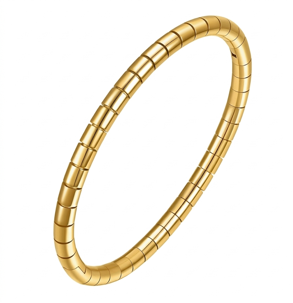 Gold bracelet on a white background