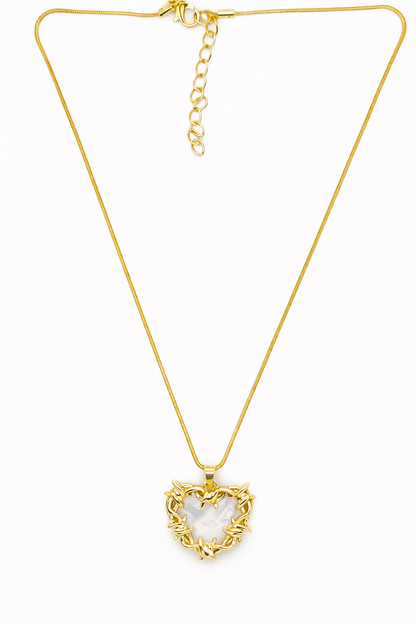 Gold Polished Heart Pendant Necklace for Women | Anti Tarnish Stainless Steel Chain | Elegant Minimal Heart Necklace | Stylish Jewelry for Girls & Women | Gift for Wife, Girlfriend, Sister