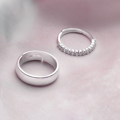 Pure Bond Couple 925 Silver Rings