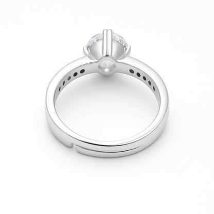 Luxe Radiance Adjustable Sterling Silver 925 Ring