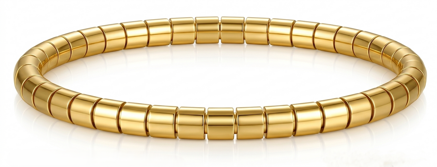 Gold Plated Bracelet for Women – Anti Tarnish Adjustable Open Cuff Bangle, Waterproof Hypoallergenic Minimalist Jewelry with Side Opening Design