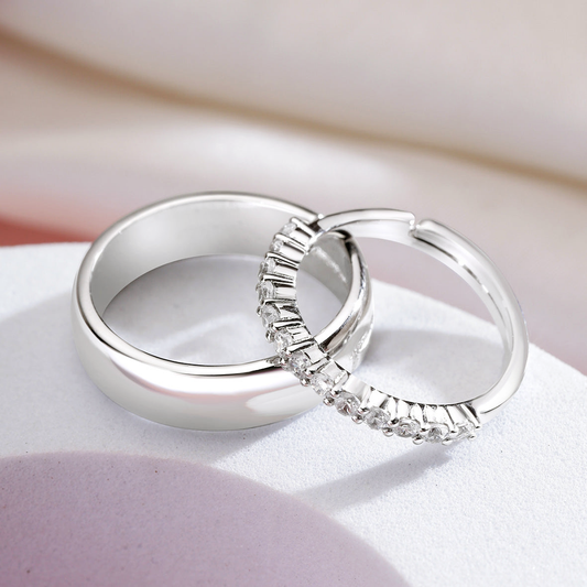 Pure Bond Couple 925 Silver Rings