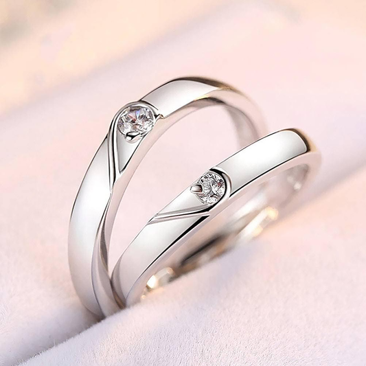 Heartbeat Bond Couple 925 Silver Rings