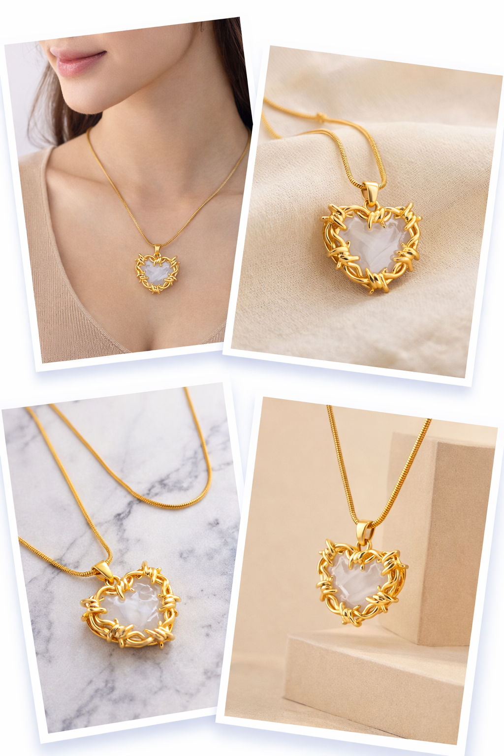 Gold Polished Heart Pendant Necklace for Women | Anti Tarnish Stainless Steel Chain | Elegant Minimal Heart Necklace | Stylish Jewelry for Girls & Women | Gift for Wife, Girlfriend, Sister