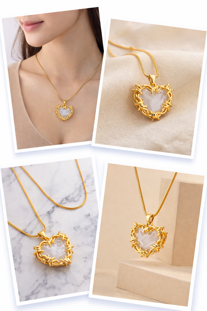 Gold Polished Heart Pendant Necklace for Women | Anti Tarnish Stainless Steel Chain | Elegant Minimal Heart Necklace | Stylish Jewelry for Girls & Women | Gift for Wife, Girlfriend, Sister