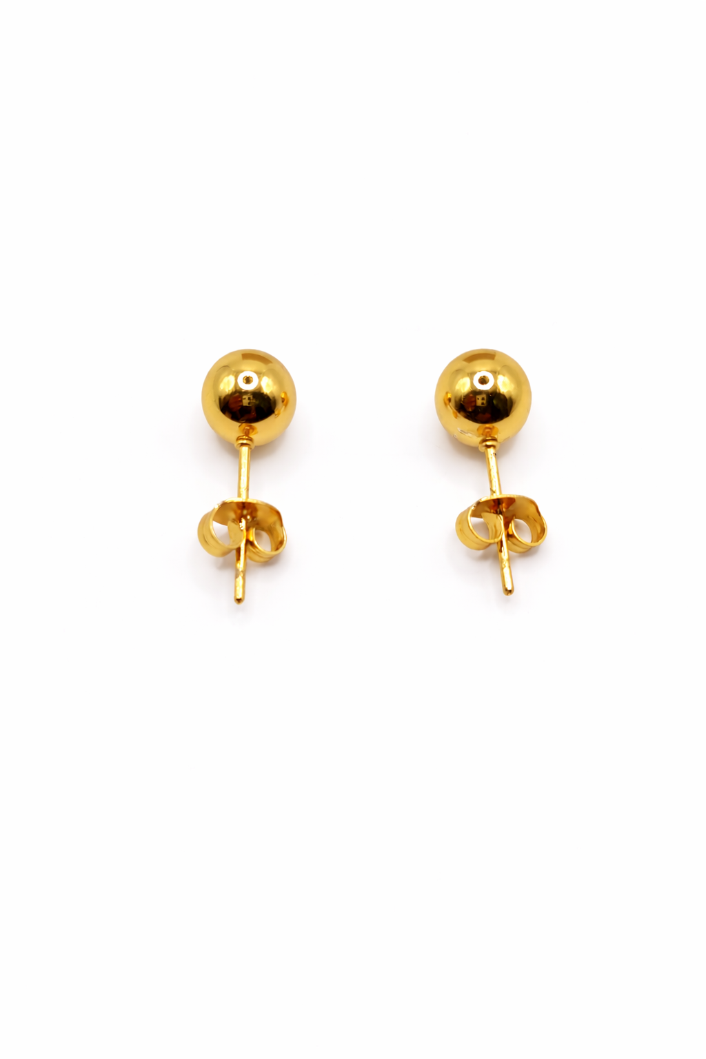 Gold Plated Ball Stud Earrings for Women | Anti-Tarnish | Hypoallergenic