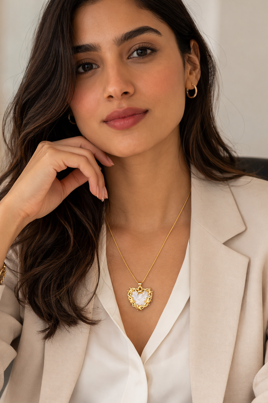 Gold Polished Heart Pendant Necklace for Women | Anti Tarnish Stainless Steel Chain | Elegant Minimal Heart Necklace | Stylish Jewelry for Girls & Women | Gift for Wife, Girlfriend, Sister