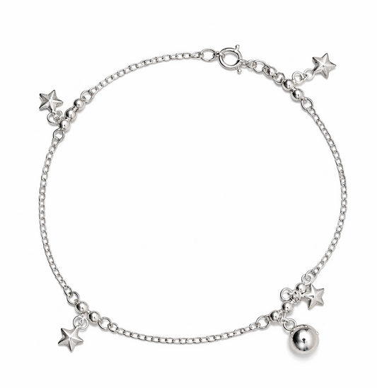 Silvona Star Anklet 925 Silver