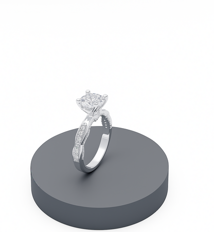 Luna Solitaire 925 Silver Ring for Women & Girls