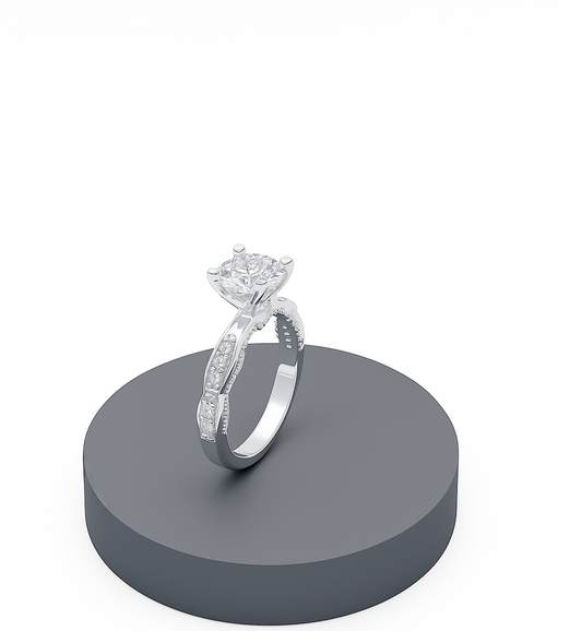 Luna Solitaire 925 Silver Ring for Women & Girls