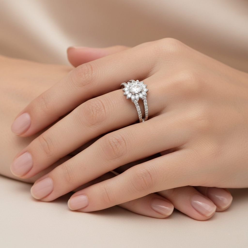 Celeste Spark 925 Silver Ring for Women & Girls