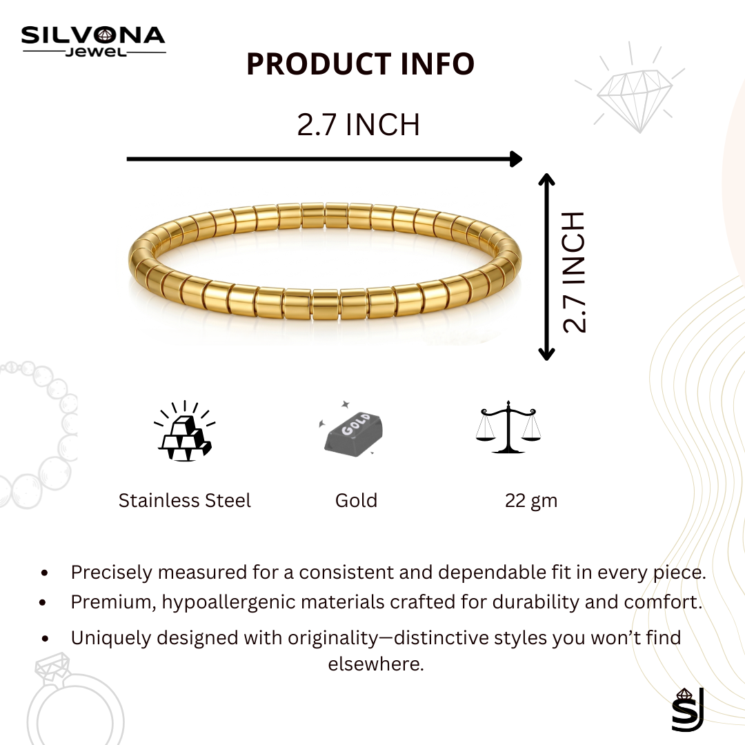 Gold Plated Bracelet for Women – Anti Tarnish Adjustable Open Cuff Bangle, Waterproof Hypoallergenic Minimalist Jewelry with Side Opening Design