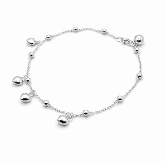 Entangled Charm Heart Anklet 925 Silver