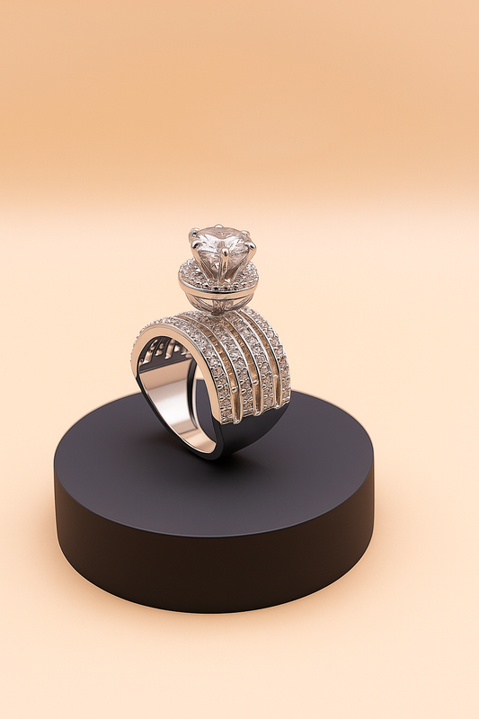 Regal Crown Cocktail 925 Silver Ring