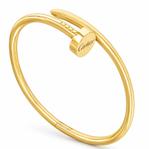 gold polished luxe nail love bracelet for women