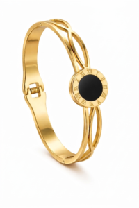 luxury roman numeral black bracelet for women