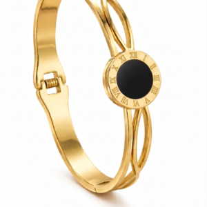 luxury roman numeral black bracelet for women