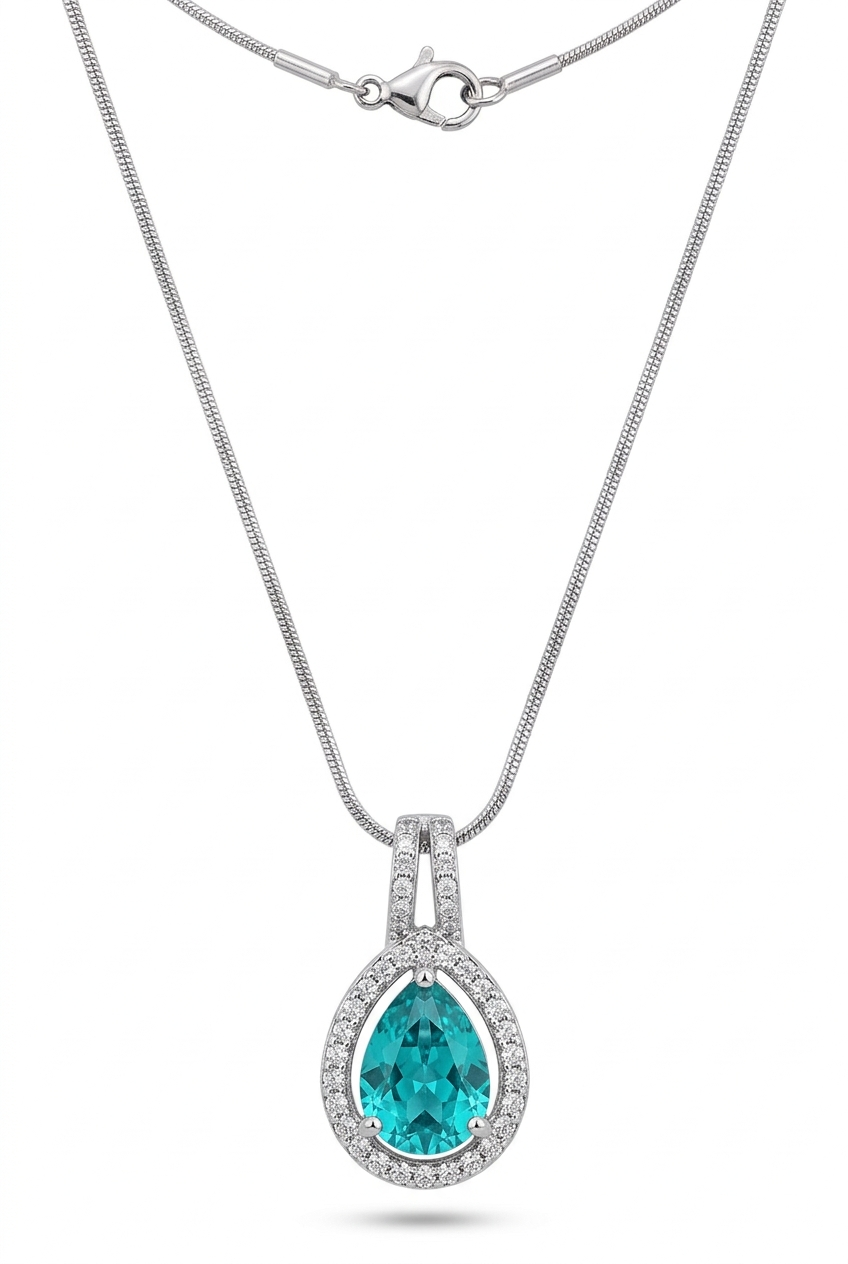 american diamond teardrop pendant necklace for women american diamond teardrop pendant necklace for women