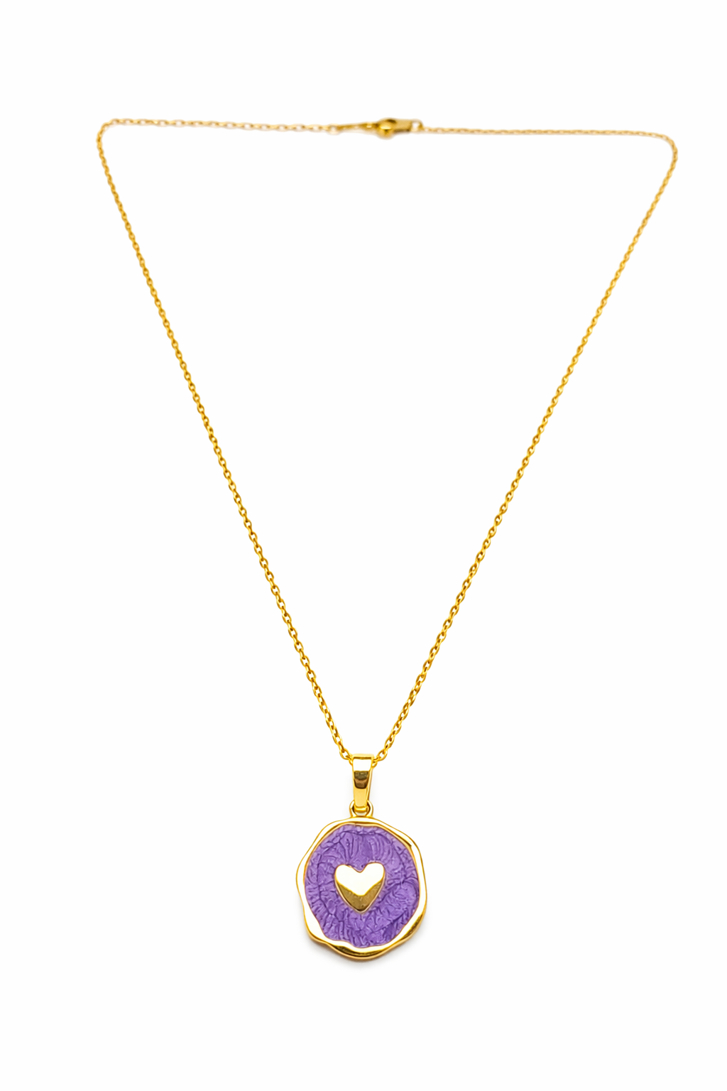 gold plated purple heart pendant necklace for women gold plated purple heart pendant necklace for women