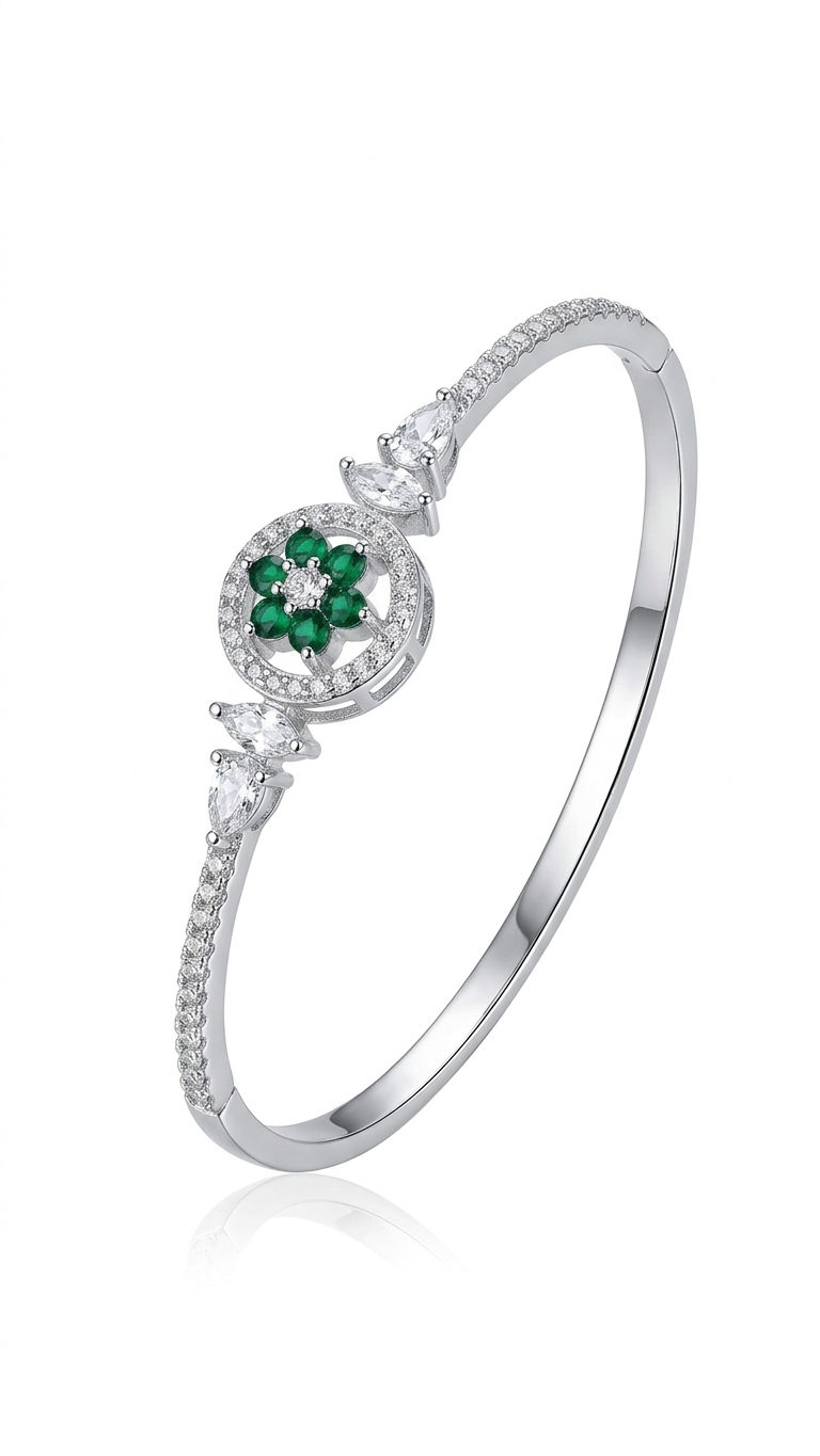 elegant american diamond floral bracelet for women elegant american diamond floral bracelet for women