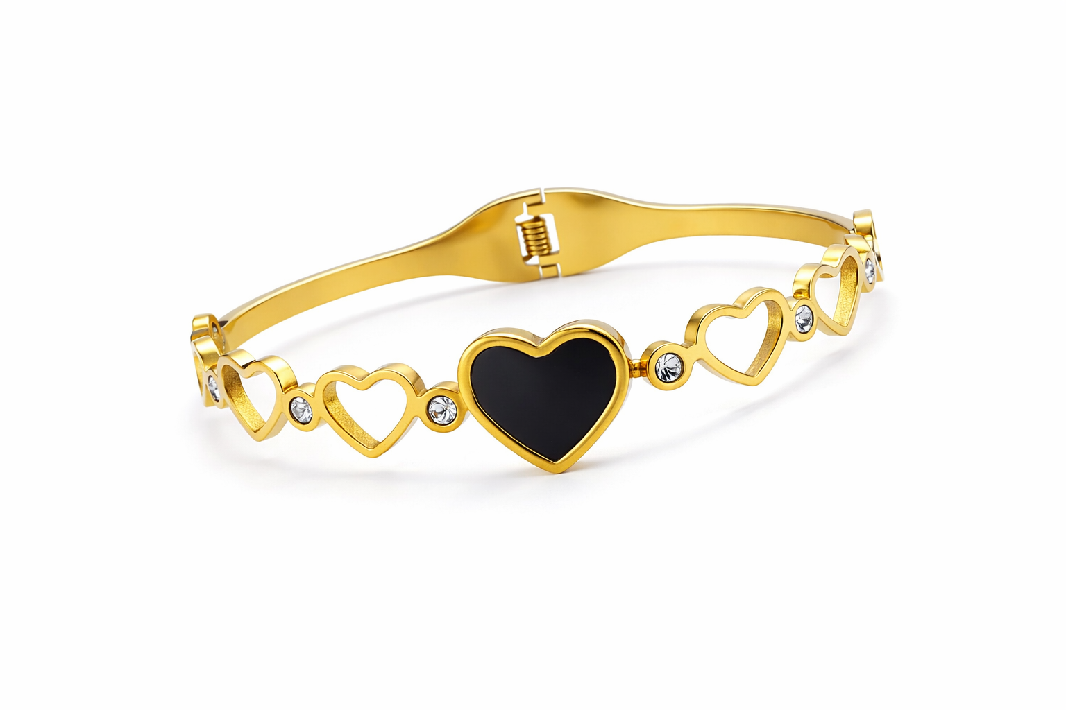 gold plated heart bracelet for women | anti tarnish stainless steel adjustable gold plated heart bracelet for women | anti tarnish stainless steel adjustable