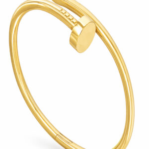 new gold polished luxe nail love bracelet for women