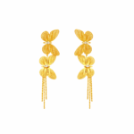 golden floral drop earrings for women