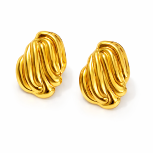 gold shell stud earrings for women