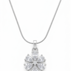 elegant american diamond flower pendant necklace for women