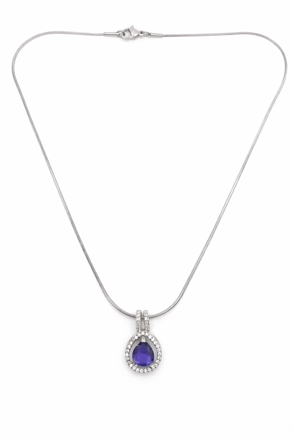 american diamond purple teardrop pendant necklace for women american diamond purple teardrop pendant necklace for women