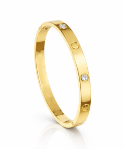 cartier gold plated love bangle bracelet for women, crystal screw design bracelet