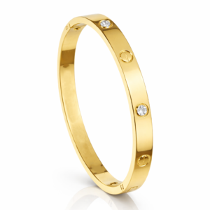 cartier gold plated love bangle bracelet for women, crystal screw design bracelet