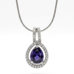 american diamond purple teardrop pendant necklace for women
