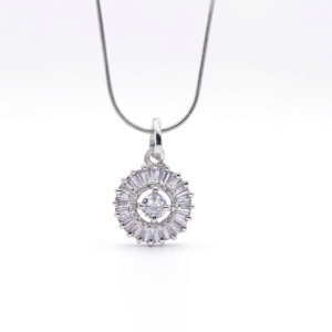 silvona american diamond sunburst pendant