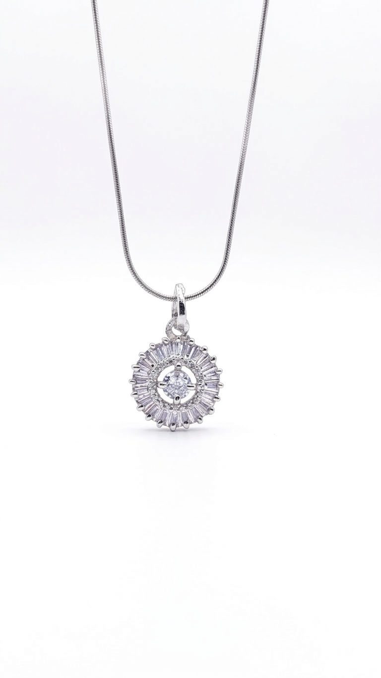 silvona american diamond sunburst pendant silvona american diamond sunburst pendant