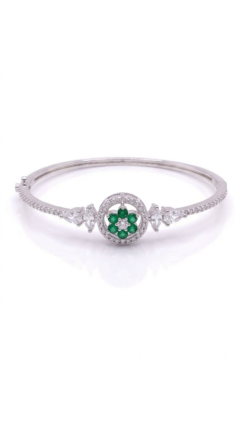 elegant american diamond floral bracelet for women elegant american diamond floral bracelet for women