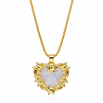 gold polished heart pendant necklace