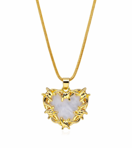 gold polished heart pendant necklace