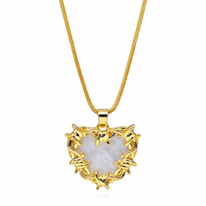 gold polished heart pendant necklace