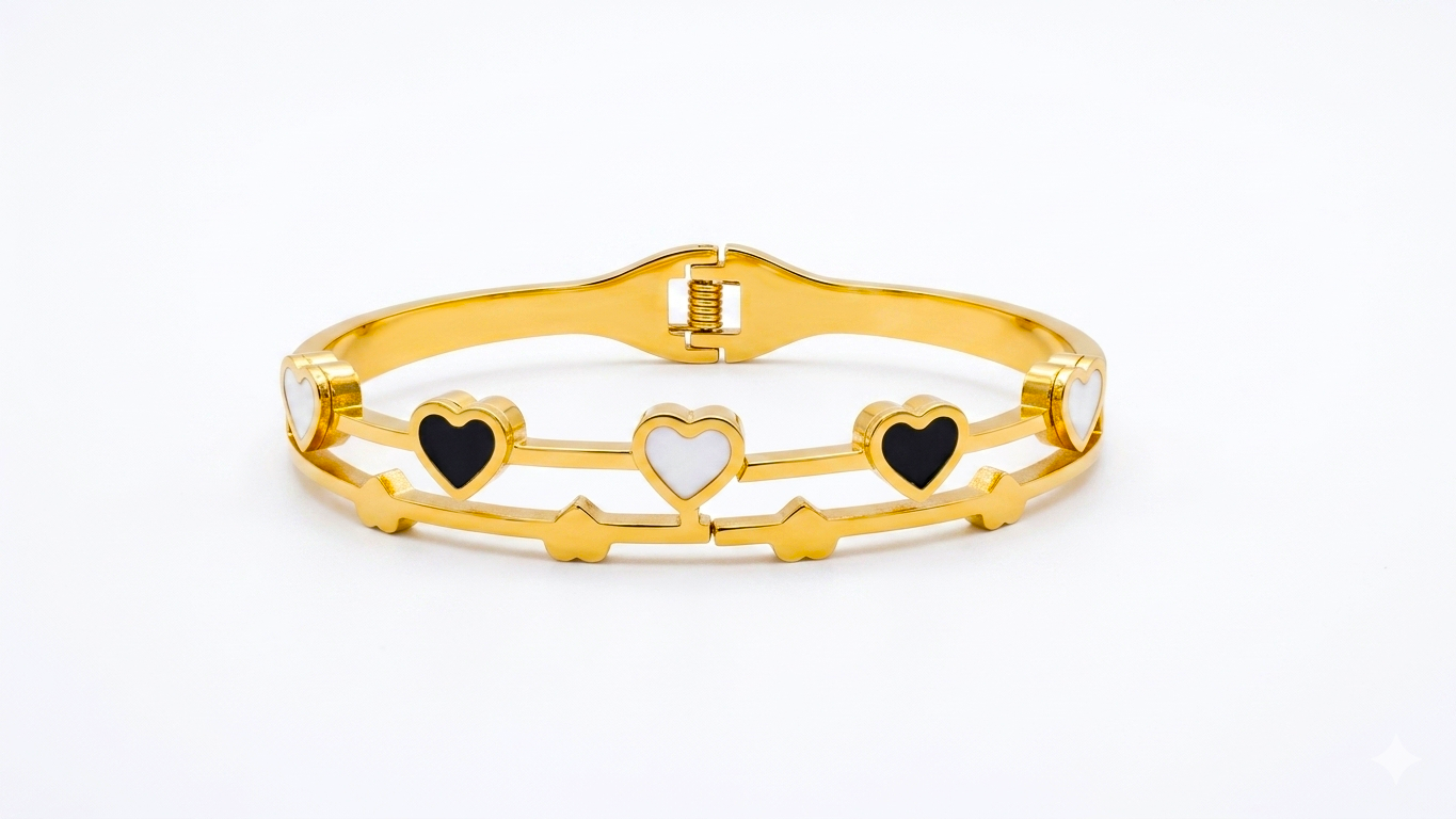 golden hearts harmony bracelet i gold polished anti tarnish stainless steel heart charm bracelet for women golden hearts harmony bracelet i gold polished anti tarnish stainless steel heart charm bracelet for women