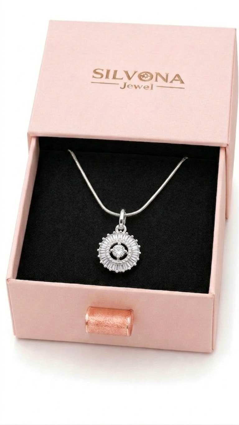 silvona american diamond sunburst pendant silvona american diamond sunburst pendant