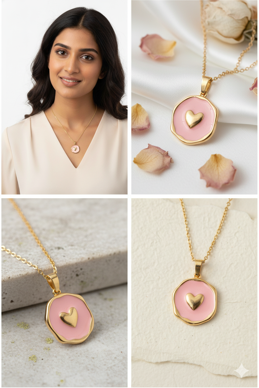 pink heart pendant necklace for women pink heart pendant necklace for women